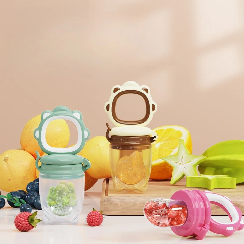 New Mould Fruit & Vegetable Feeder with Silicone Mesh Cartoon Lion Food Feeder Juice Feeding Teething Utensils Baby Items