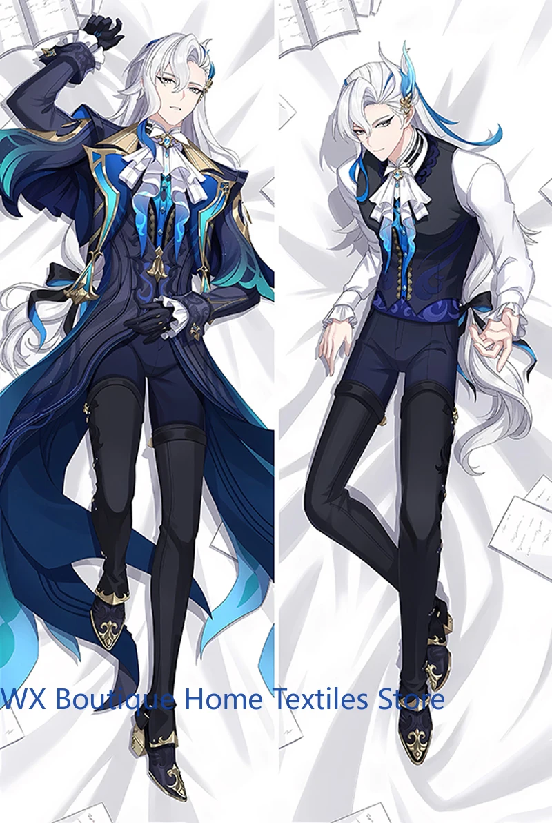 

Anime Japanese Body Pillow Cushion Cover Game Genshin Impact Neuvillette Dakimakura Male Pillow Case