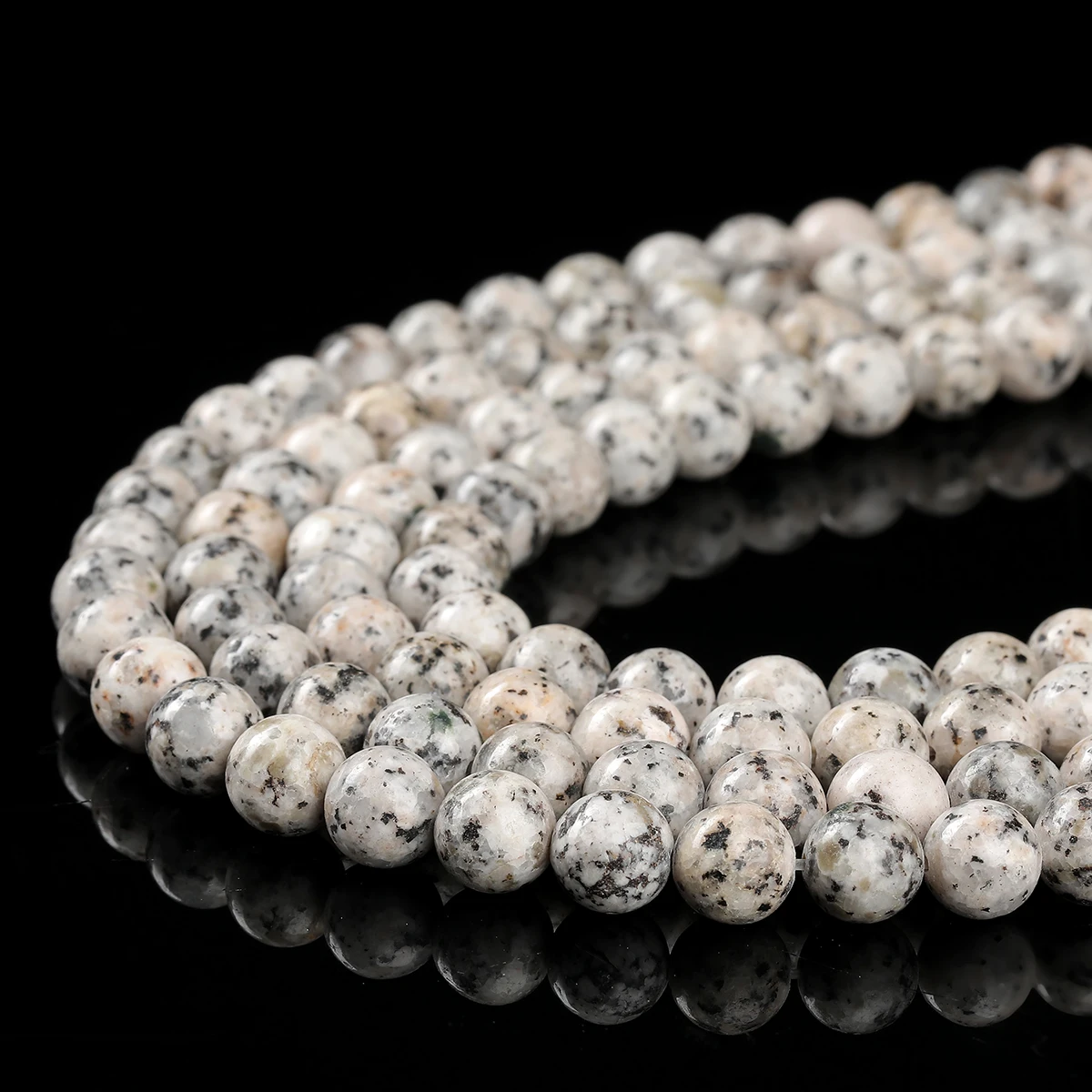 Natural Sesame Jasper Stone Bead Round Loose Spacer Beads 6 8 10mm For Jewelry Making DIY Bracelet Necklace Accessories