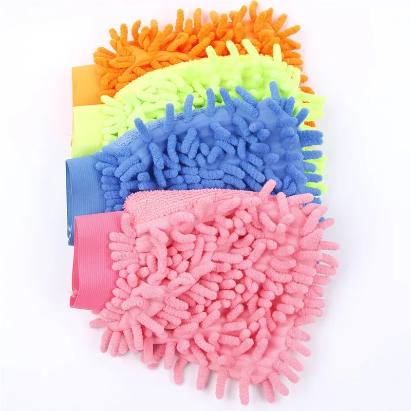 Durevole Super Mitt microfibra lavaggio vetri auto panno per la pulizia spolverino asciugamano guanti 5 colori accessori per la casa strumento per la pulizia