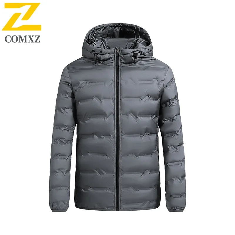 COMXZ Men Bread Jacket Warm Thick Korean Fashion Lightweight Skiing Winter Padding Street Comfortable High-Quality Puffer Jacket