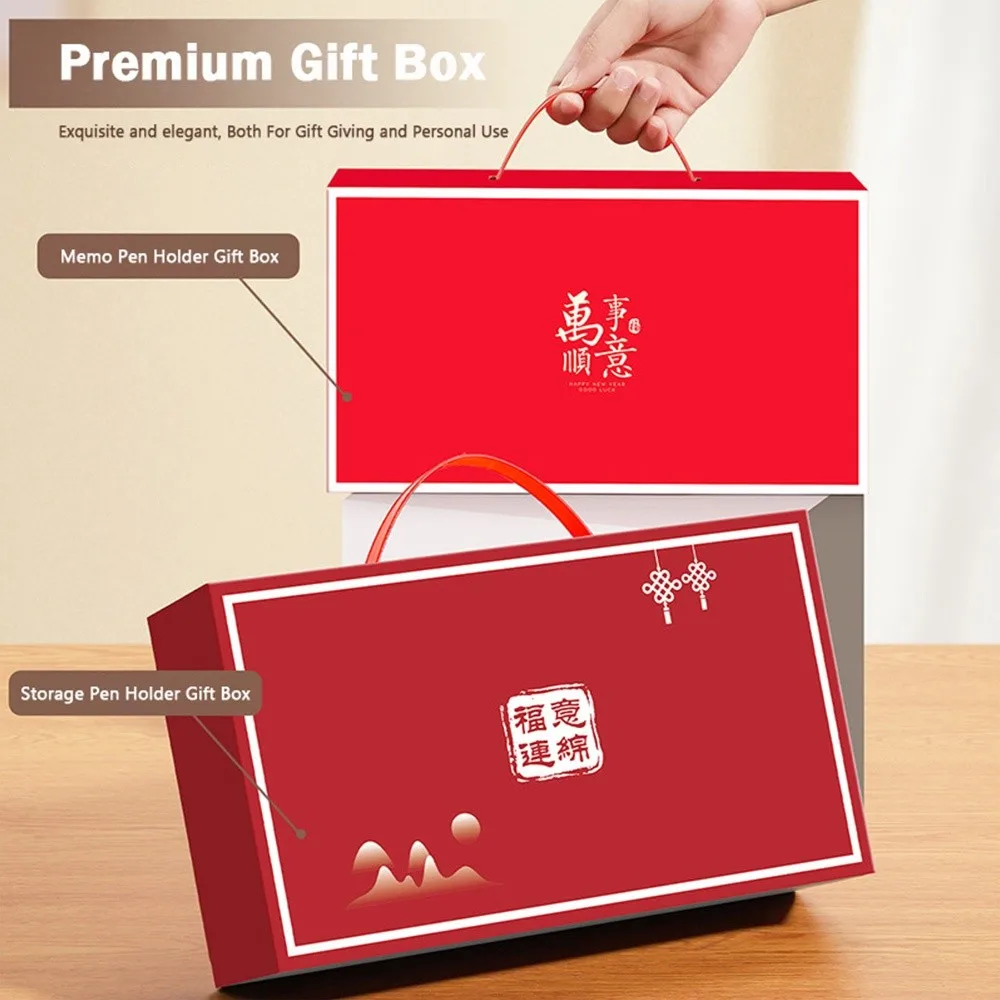 

New Year of The Horse 2026 Desk Calendar with Pen Holder Gift Box Ornamental Student Stationery Flip Calendar Desktop Decoration