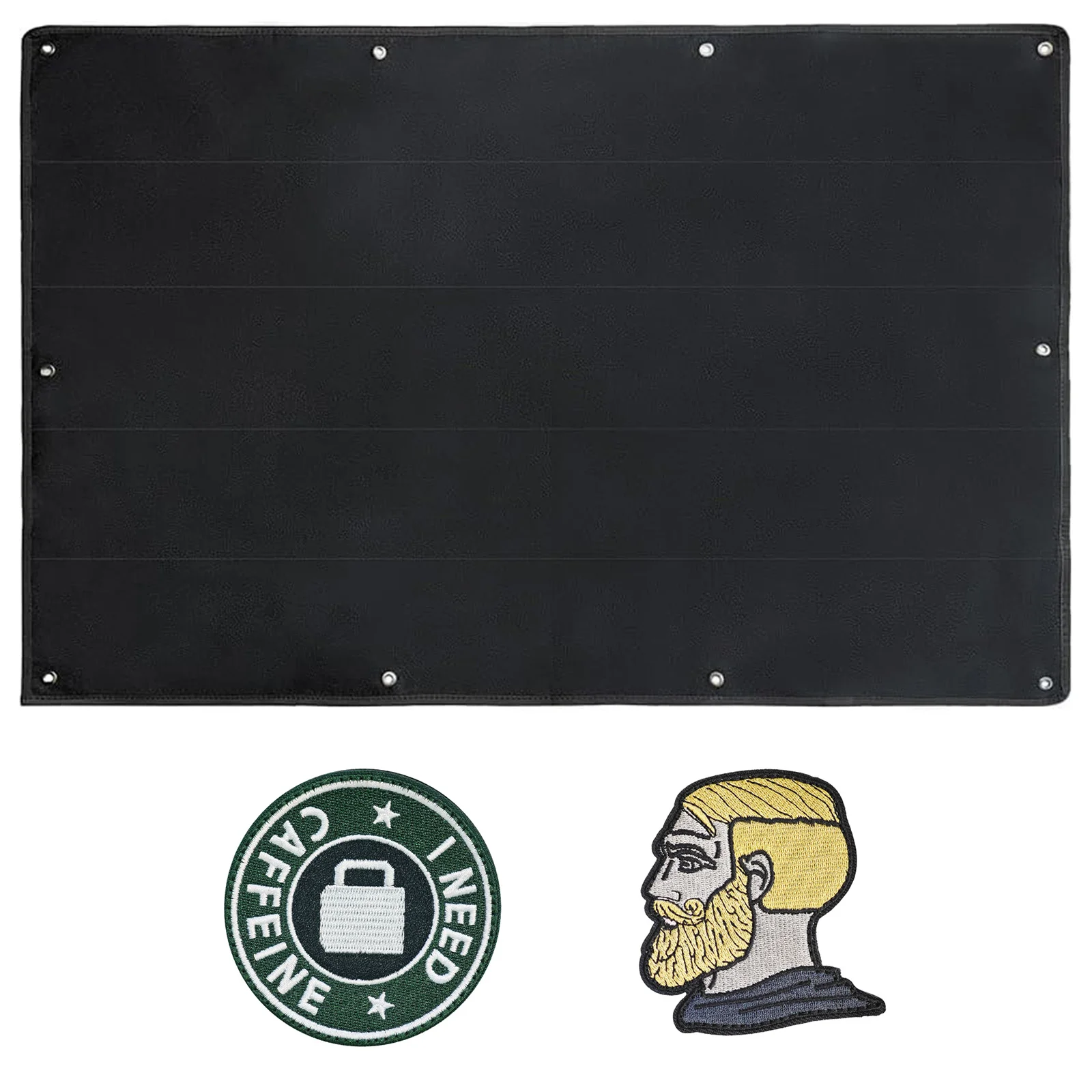 Large Patch Display Board for Tactical Fans 70 X 108 Cm 27.5 X 42.5 inch Soft Loop Fabric Board with 2 PCS Tactical Badges for H
