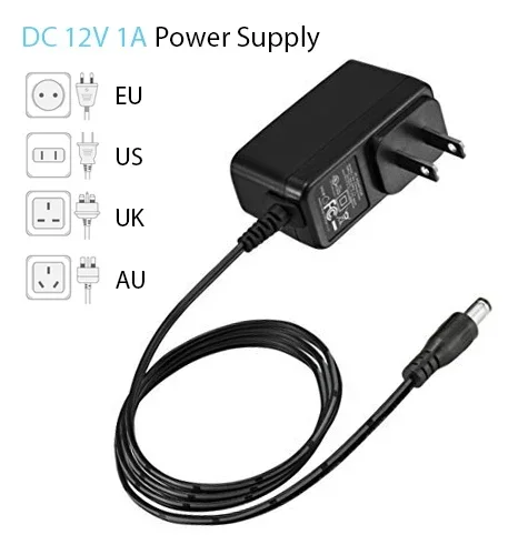 ANPWOO AC 100-240V Input DC 12V 1A Output Power Supply EU Plug Power Adapter Charger For CCTV Security Ip/AHD/Analog Camera