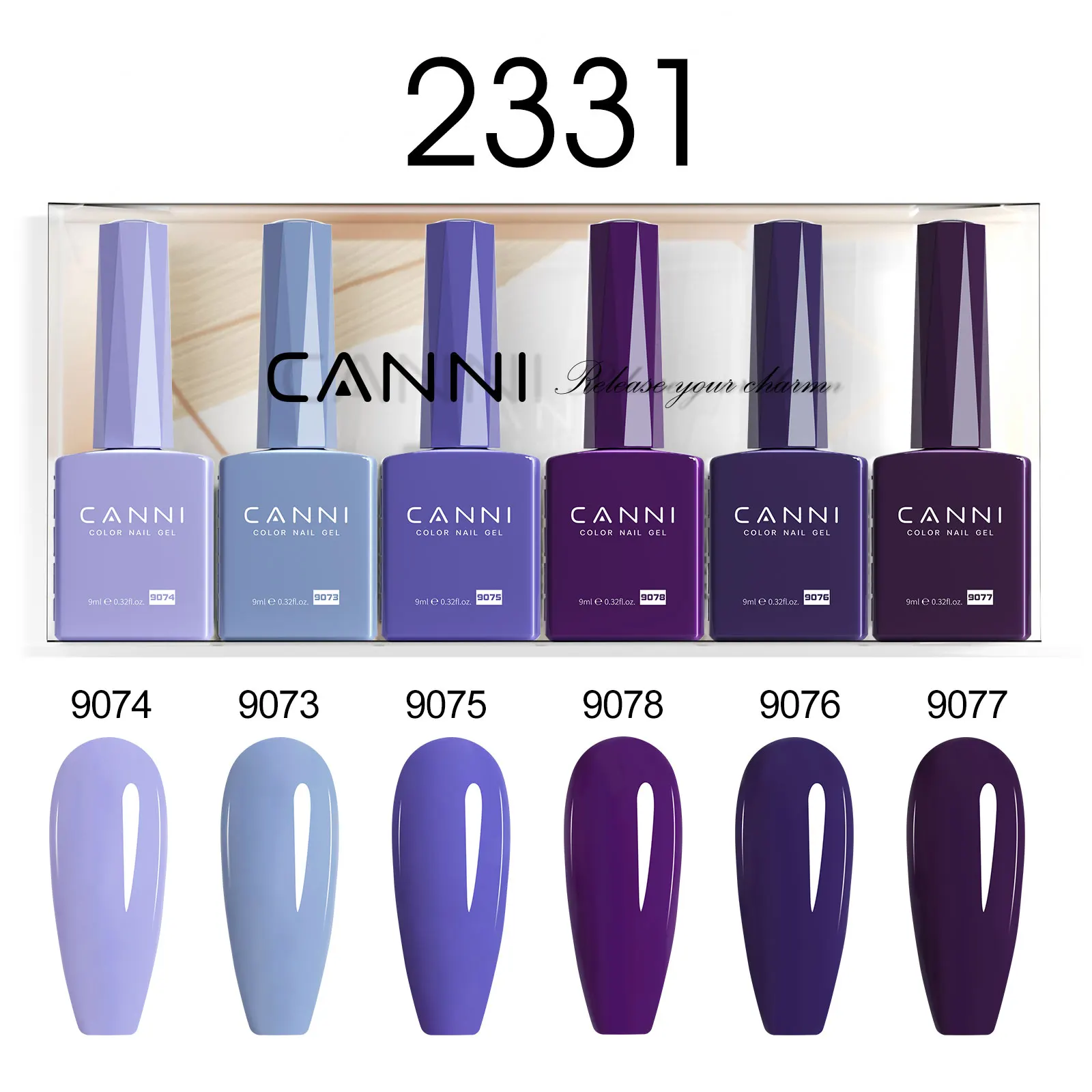 6 Stück * 9 ml HEMA TPO FREE Nagelgelpoliermittel CANNI Semi Permanent Jelly Pink Nude Color Gel Lack Großer UV-LED-Lack