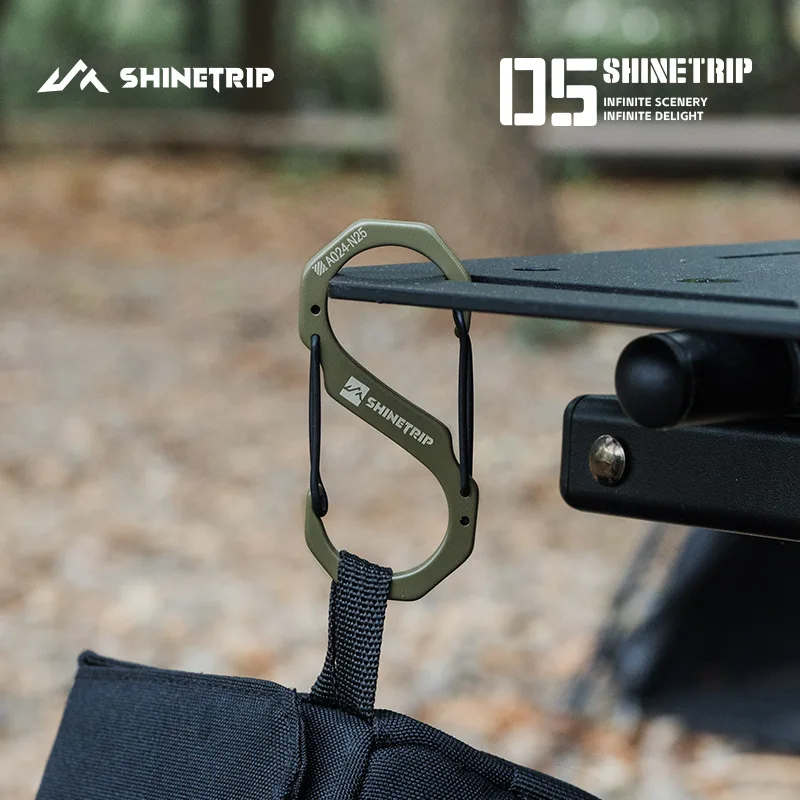 

2026SHINETRIP Tactical Carabiner Keychain Dual Head Clasp Outdoor Camping Hiking Backpack Clip Emergency Tool Portable Gear