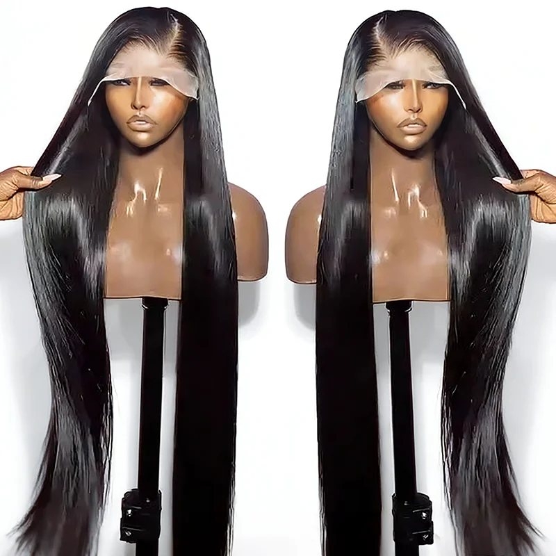 

Плотность 220 13x6, прозрачные кружевные фронтальные парики, 42 дюйма, 13x4 HD, парик спереди, бразильский прямой парик из человеческих волос для женщин