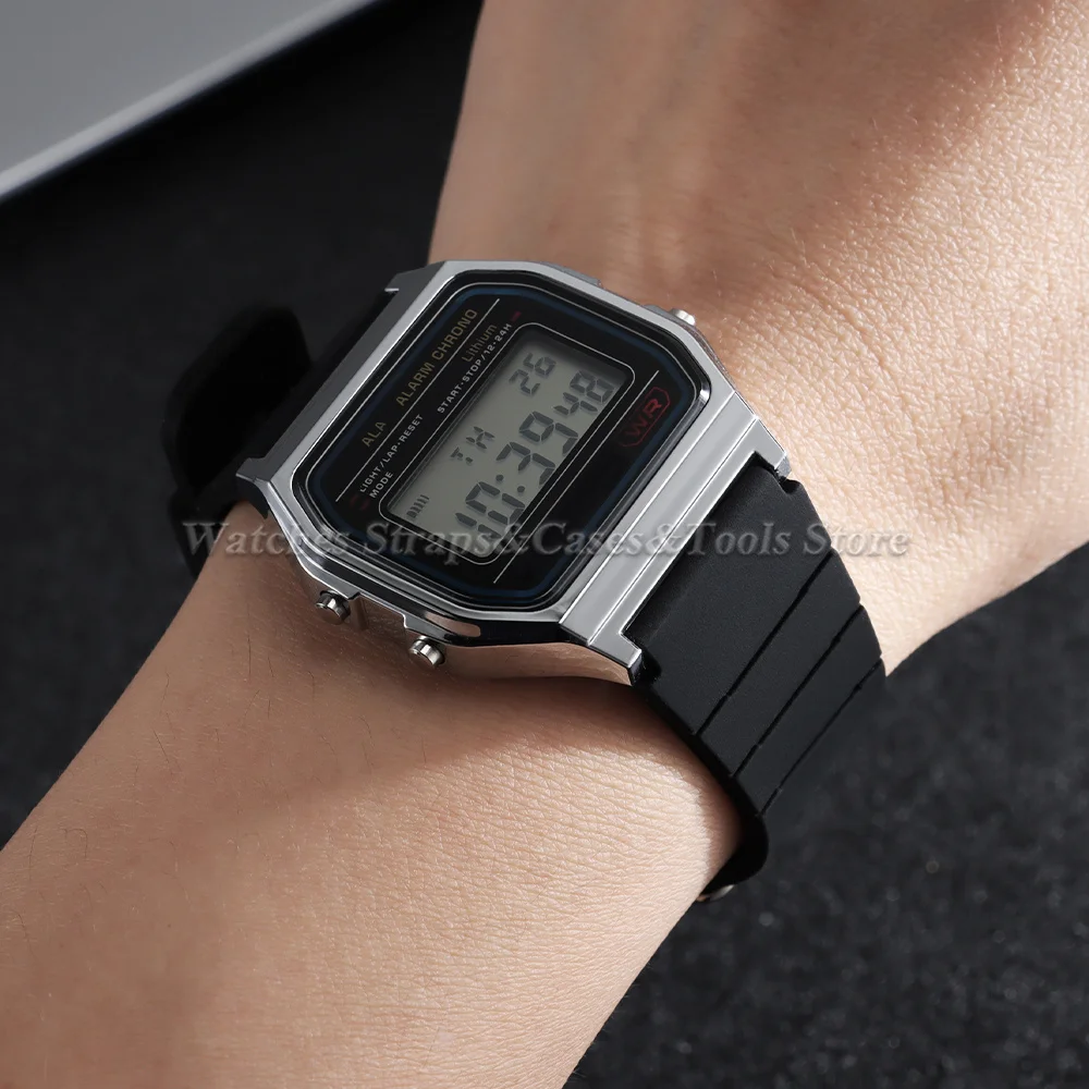 18 mm weiche Silikon-Uhrenarmbänder für Casio F-91W SGW400 W800H F84 F105/108 A158/168 AE1200, wasserdichtes Armband, Ersatzarmbänder – Detail 8