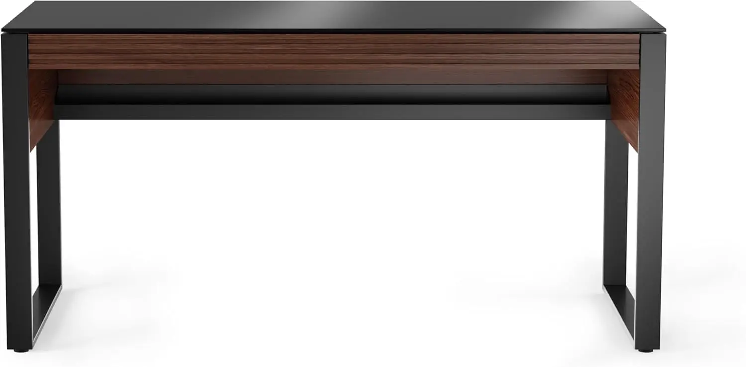 Furniture Corridor 6501-60'' Computer Desk for Home or Office with Keyboard Tray, Chocolate Stained Walnut