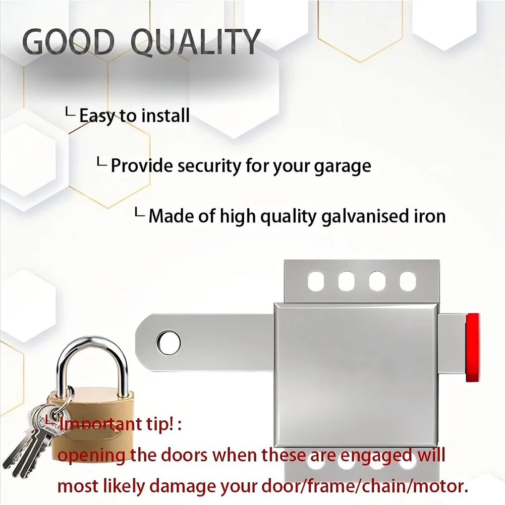 Two Piece Garage Door Lock Kit with Vertical Engagement Design and Galvanized Steel Durability for Long Term Use
