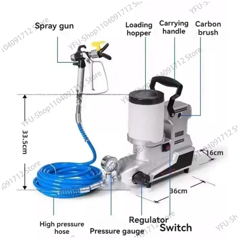 

Portable Airless Wall Spraying DIY Paint Spray Tool High Pressure Home Painting Gun Airless Paint Sprayer Machine