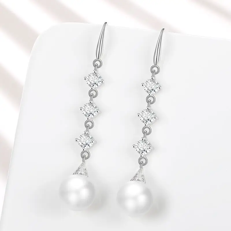 

Модные Роскошные серьги-капли с имитацией жемчуга и кристаллами для женщин и девушек, свадебные и Помолвочные модные ювелирные изделия, оптовая продажа