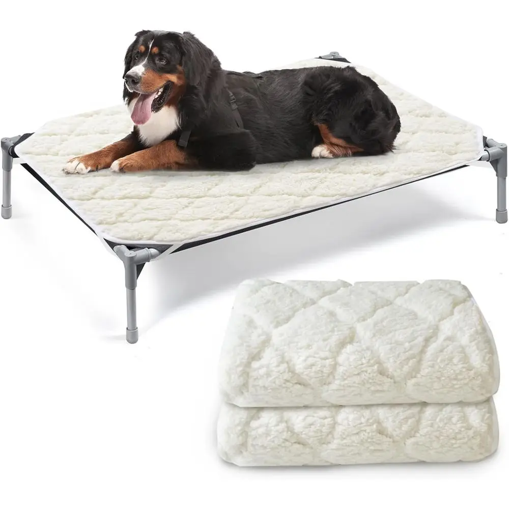 

Набор из 2 водонепроницаемых плюшевых подстилок для собак, большие моющиеся подстилки для лежанок для животных с ремнями, подходят для собак и кошек