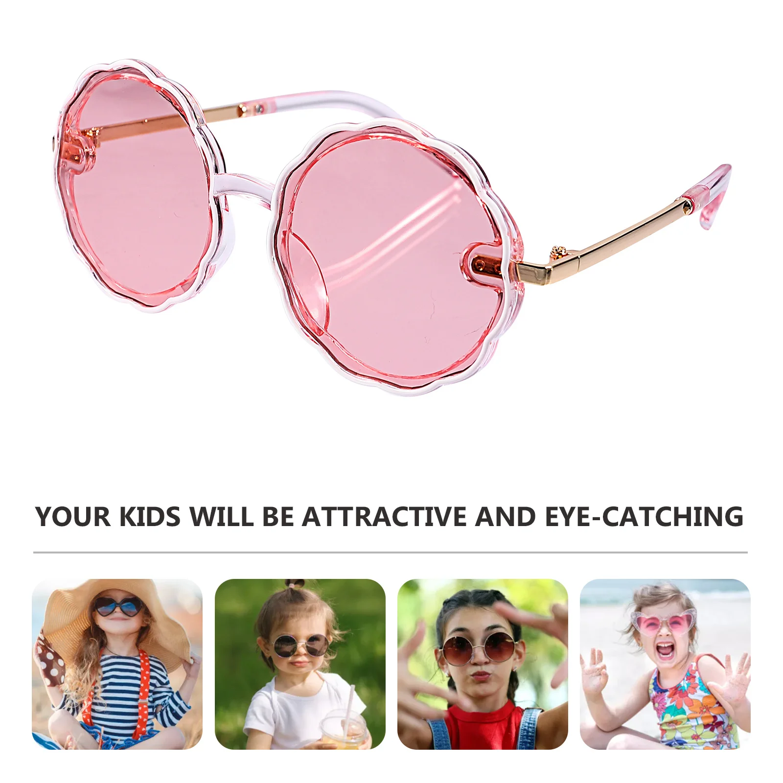 

1Pair Kids Sunglasses Personalized Round Frame Sun Shades Uv Protection Outdoor Summer Fashion Eyewear Kids Sunglasses