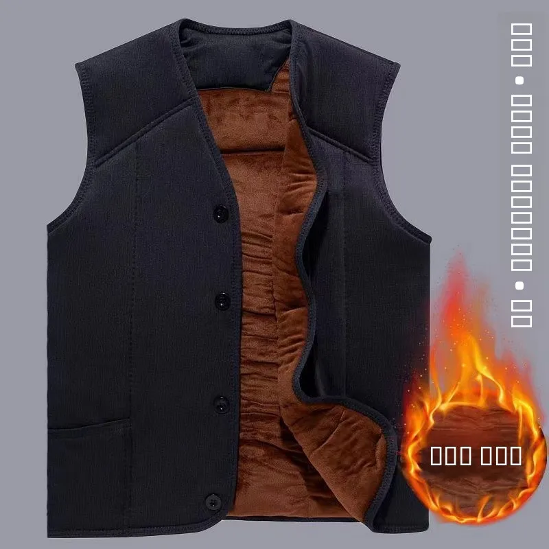 

Extra Thi Зимний теплый хлопковый жилет для мужчин Dad andpa Camel down Jaet Svel Faion Urban Sle Leisure