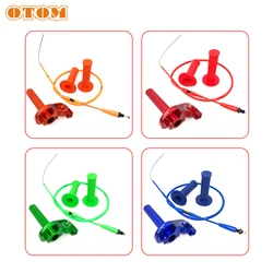 OTOM Twists Throttle Grip Dirt Bike CNC Oiler Accelerator Handlebar Grips and Cable Set For HONDA CB CG Motorcycle Modified Part