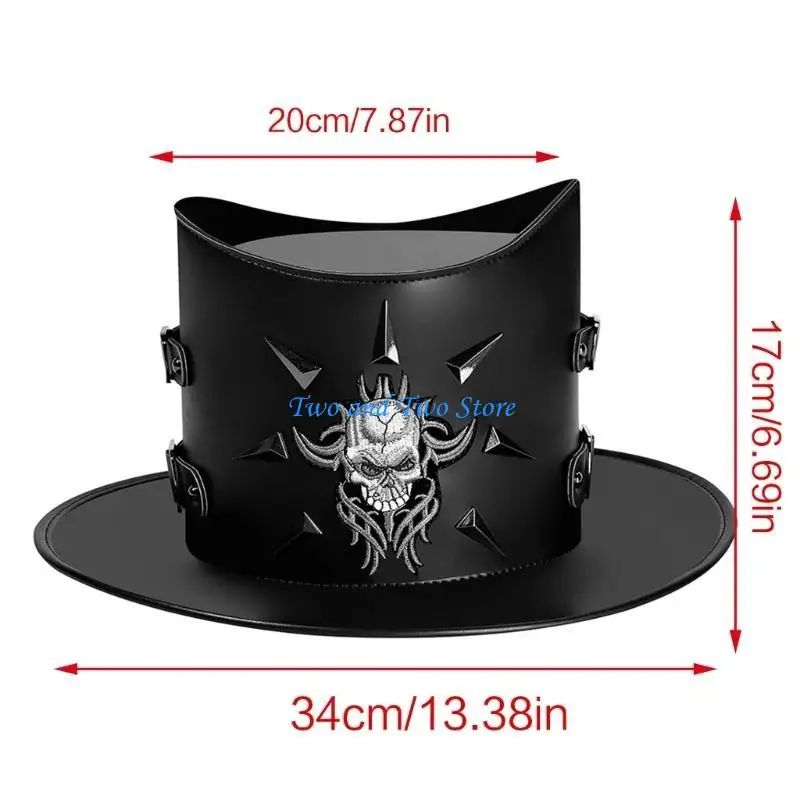 HX6F القوطية Steampunk شقة أعلى قبعة هالوين زي قبعة المرحلة الدعائم الساحر القبعات #6