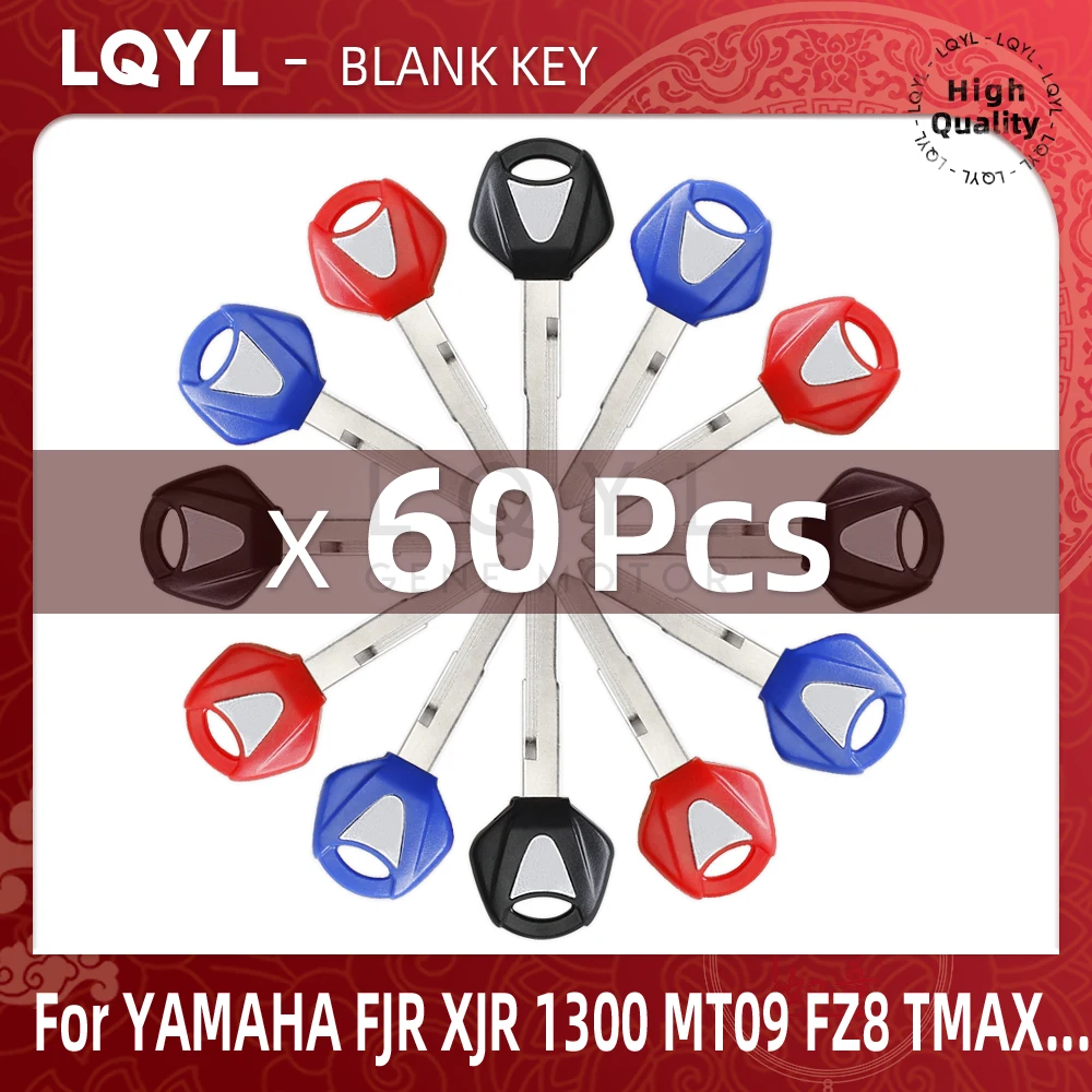 60Pcs New Blank Key Motorcycle Replace Uncut Keys Fit For YAMAHA YZF FJR XJR 1300 MT09 MT07 XJ6 TMax FZ8 R3 R6 FZ1 FZ4 FZ6 XT660