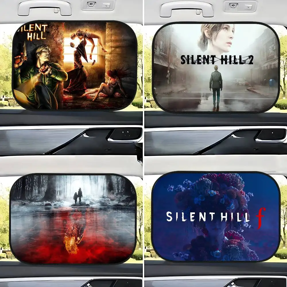 

S-Silent H-Hill Logo Universal Car Windshield Sunshade Reflector Folding Window Cover Protector Insulation Auto Accessories