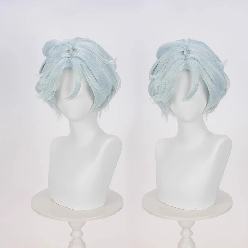 Jogo genshin impacto yifa natlan dottor dragão cosplay peruca simulação couro cabeludo cinza anime cabelo masculino anime roleplay peruca