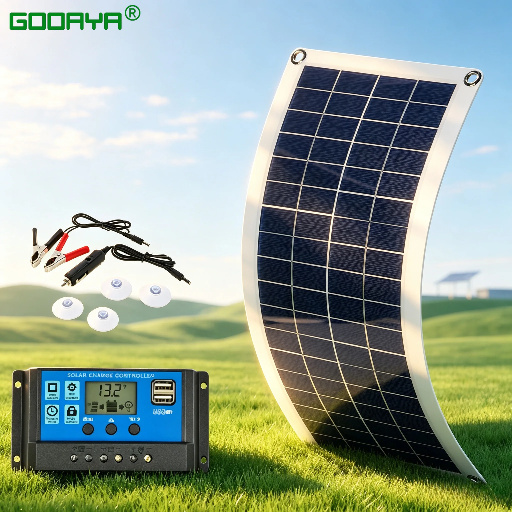 Solar Charger Panel Foldable - Pannello Solare 100W con Uscita USB,