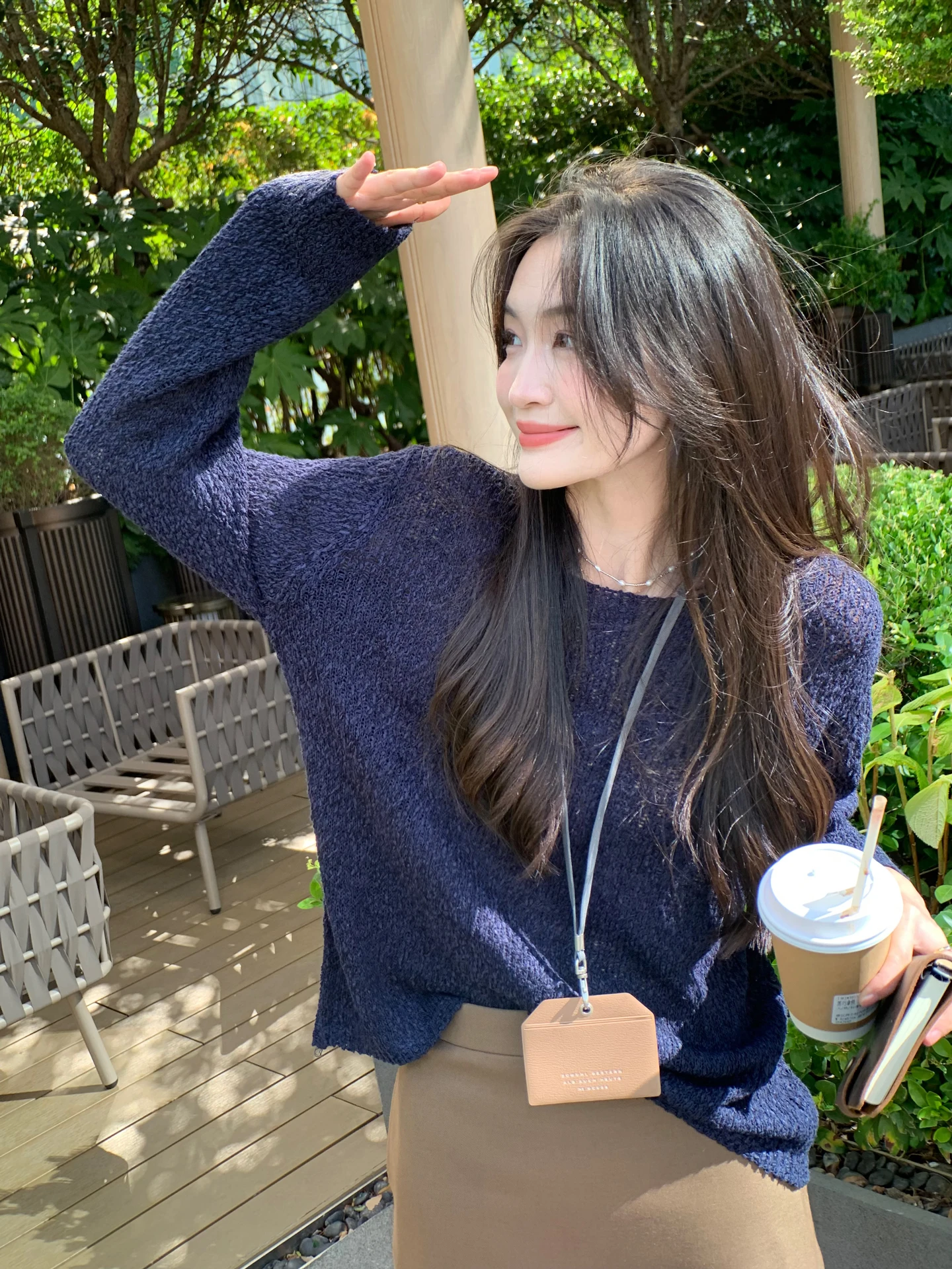 

Slimming round Ne Knitwear Pure Color Versatile Women's Casual Sle Long Sve Soft Nylons Fitted Top for Autumn Season