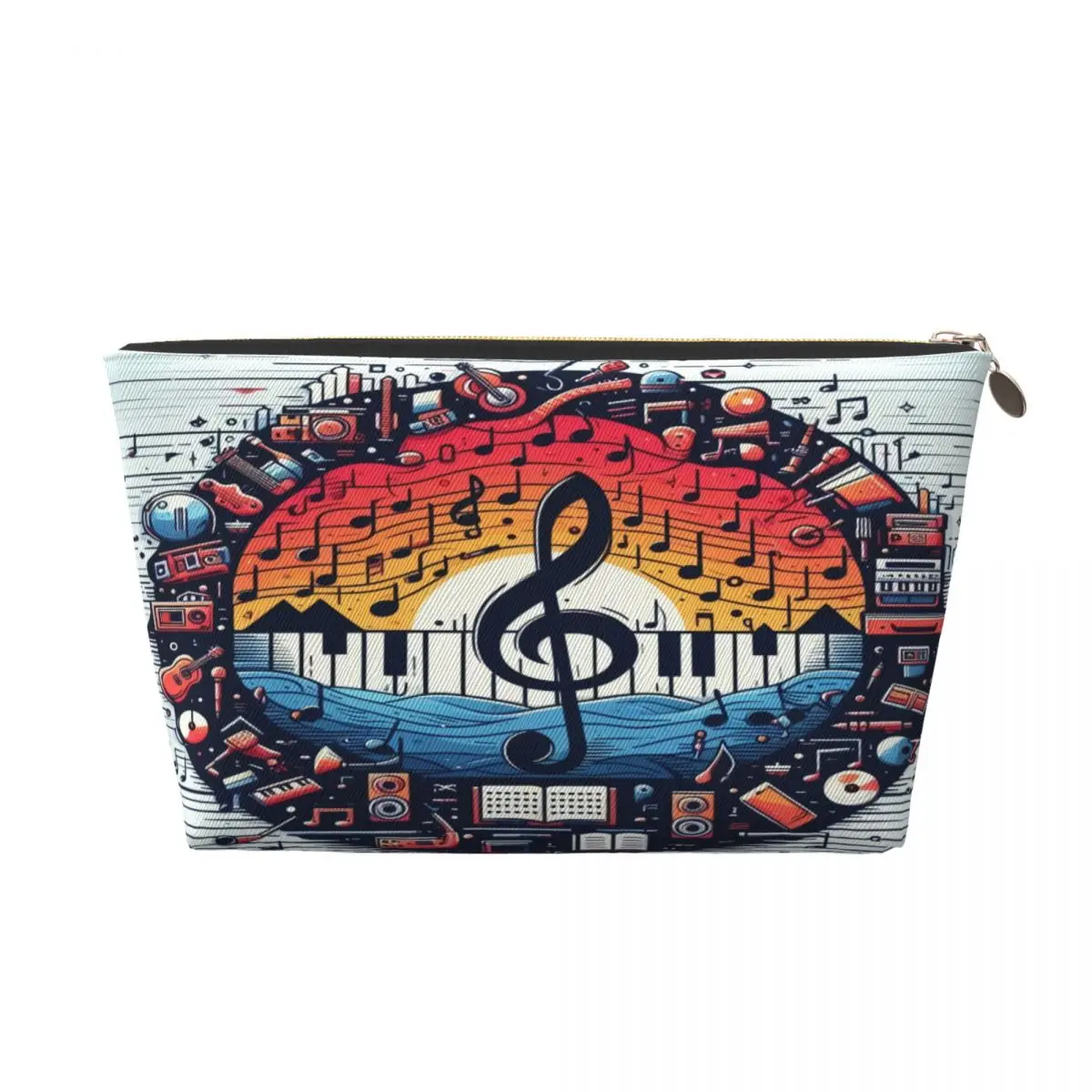 Custom Piano Keyboard Musical Notes Travel Toiletry Bag Women Makeup Cosmetic Organizer Beauty Storage Dopp Kit