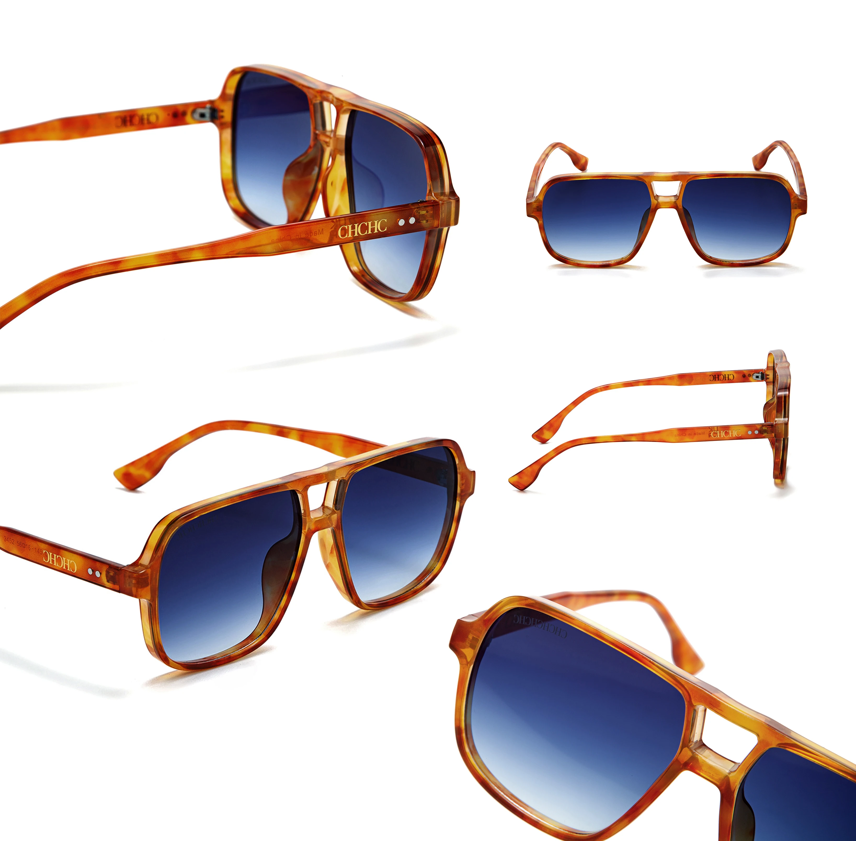 CH جودة عالية مقاومة للسقوط تنوعا النظارات الشمسية قسط الشعور الفاخرة وصفت التدرج عدسة النظارات الشمسية تصميم متعدد المناسبات