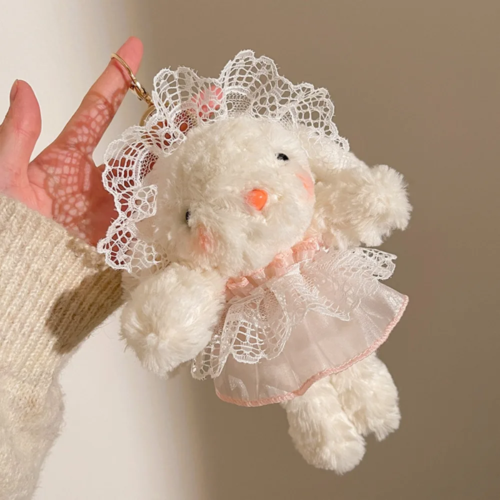 

Cute Design Plush Rabbit Keychain Fluffy Decorative Plush Rabbit Doll Pendant Mini Size Soft Texture Bunny Plush Keychain