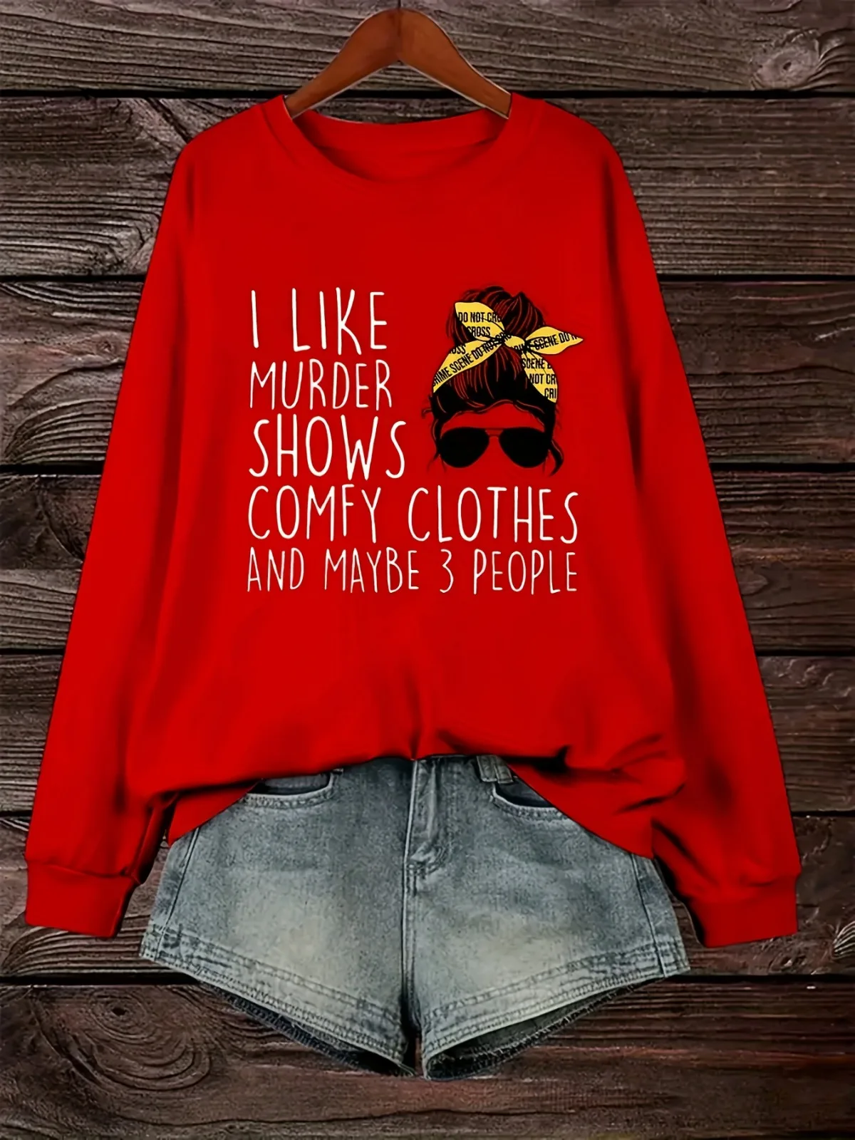 بلوفر نسائي كاجوال أنيق وممتع ونمط مطبوع فكاهي برقبة دائرية مناسب لهدايا العطلات، قميص رياضي للشارع