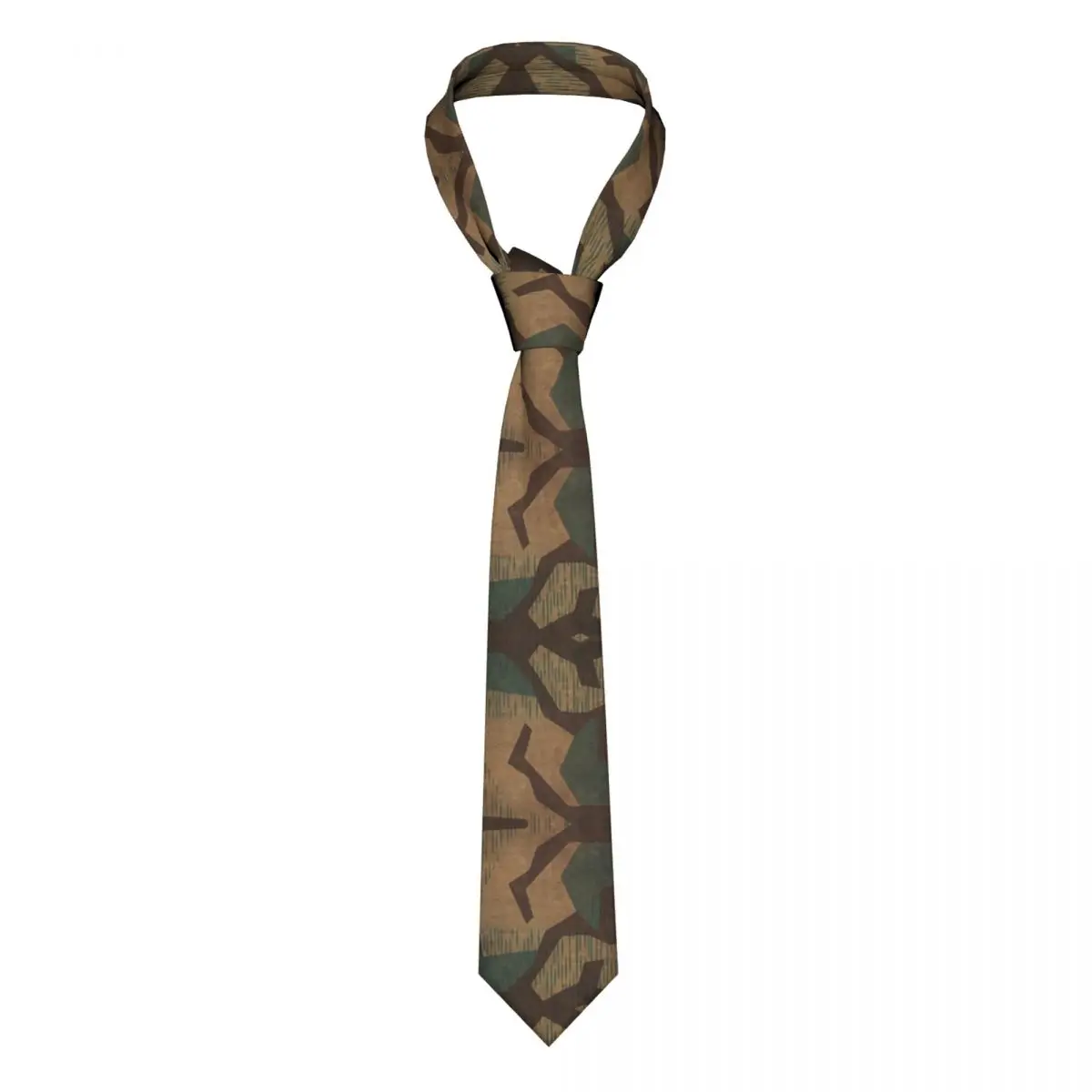 Splintertarn German WW2 Camouflage Necktie Men's Customized Silk Military Tactical Camo Neck Ties for Wedding