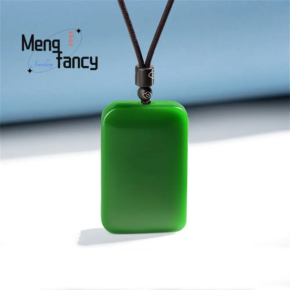 

Natural Hetian Jade Qingshui "Smoke purple" Peace Pendant Simple Exquisite Couple Fashion Jewelry Best Selling Fine Holiday Gift