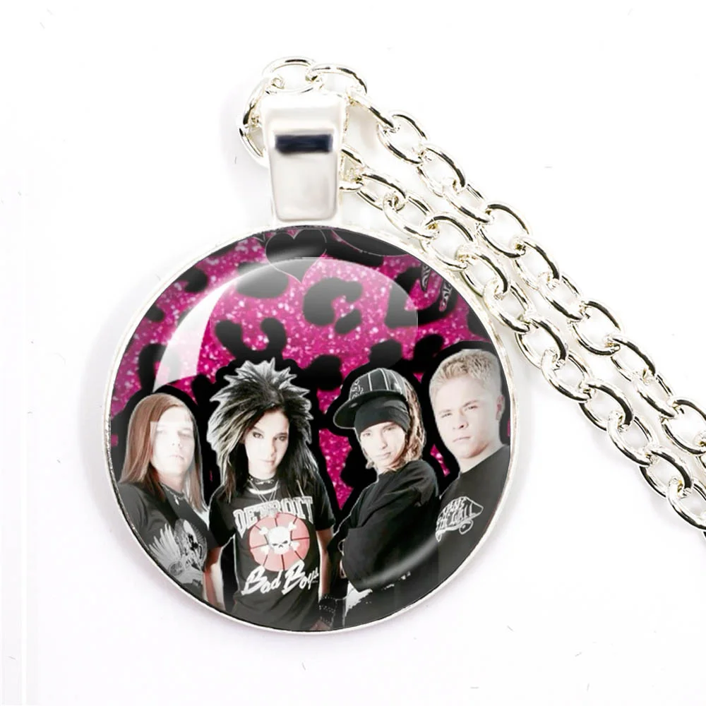 Pop Retro Rock Band Tokio Hotel Bill Kaulitz Band Hot Music Songer Picture Glass Pendant Necklace Jewelry Charm Keyring Fans