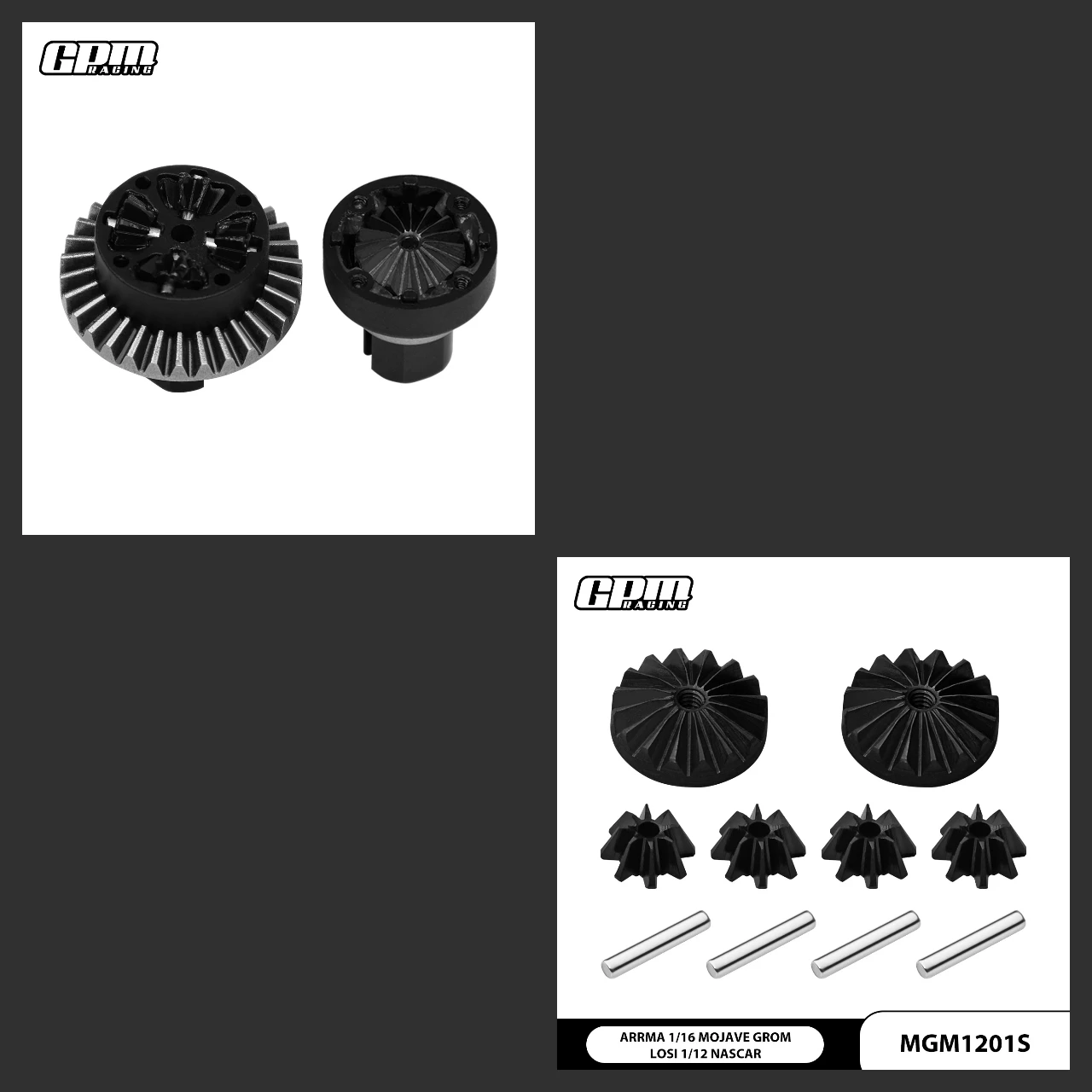 GPM # Engranaje diferencial delantero/trasero de acero 45 para ARRMA 1/16 Mojave Grom 1/12 Nascar