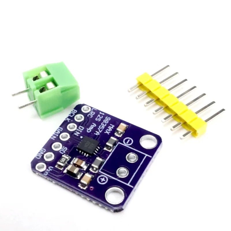 MAX98357A I2S Audio Amp Module (Purple Board) Large Chip No Soldered Pin Header for ESP32 Raspberry Pi 1-10pcs