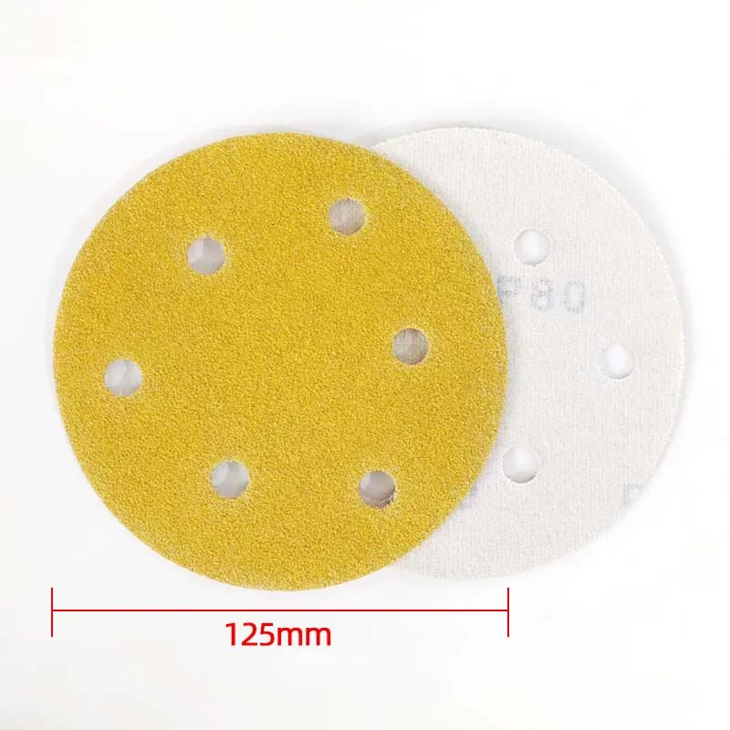 10 PCS ATPRO 5 Inch 6 Hole Yellow Dry Abrasive P80/120/150/180/240/320/400/600/800 Grains Of Sand