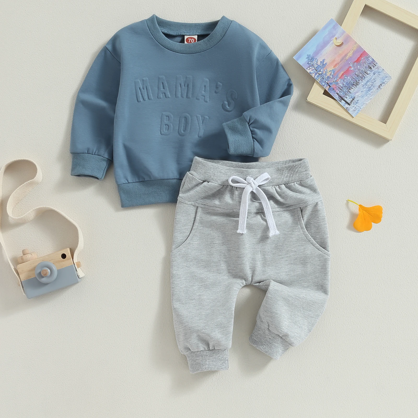 Baby Boy Winter Clothes Mama s Boy Letter Print Sweatshirt Jogger Pants Set Little Boy Fall Outfits 2T - Cute and Cozy Toddler