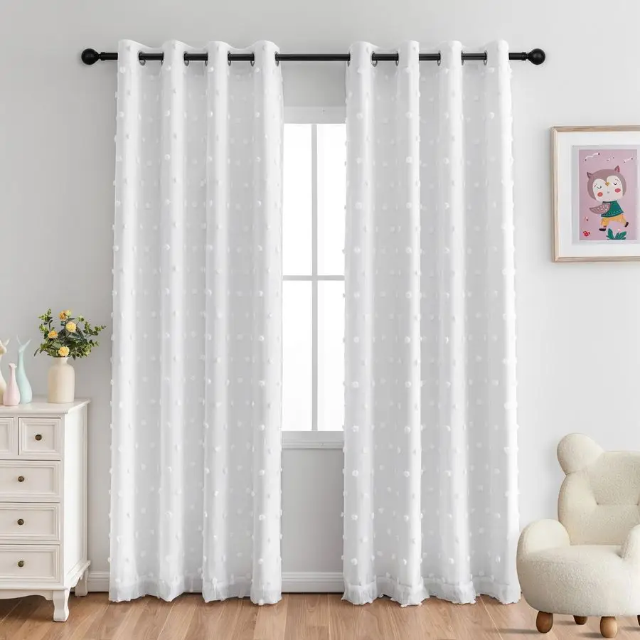 

100 White Blackout Curtains for Living Room Bedroom 84 Inches Long Total Light Blocking Drapes for Girls Room Thermal Insulated