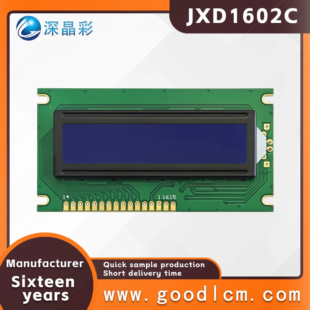 Industrial control lcd 16 * 2 dot matrix LCD screen JXD1602C STN Blue Negative Digital Character Screen LCM display module