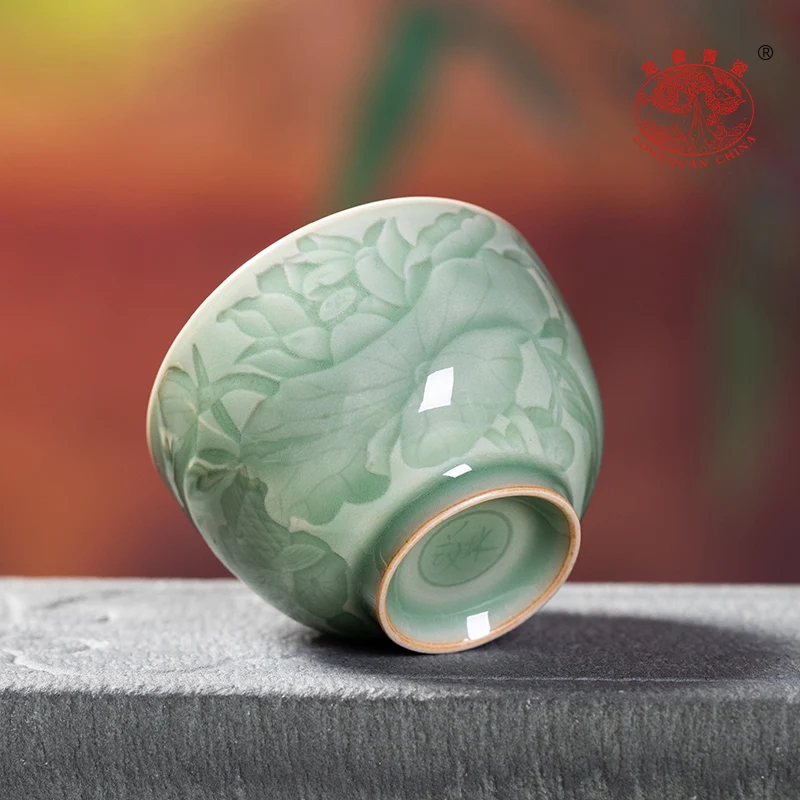 

|Longquan Celadon Flagship Store Master Cup Personal Use Li Maolin Handmade High-End Kung Fu Tea Cup Tea Cup