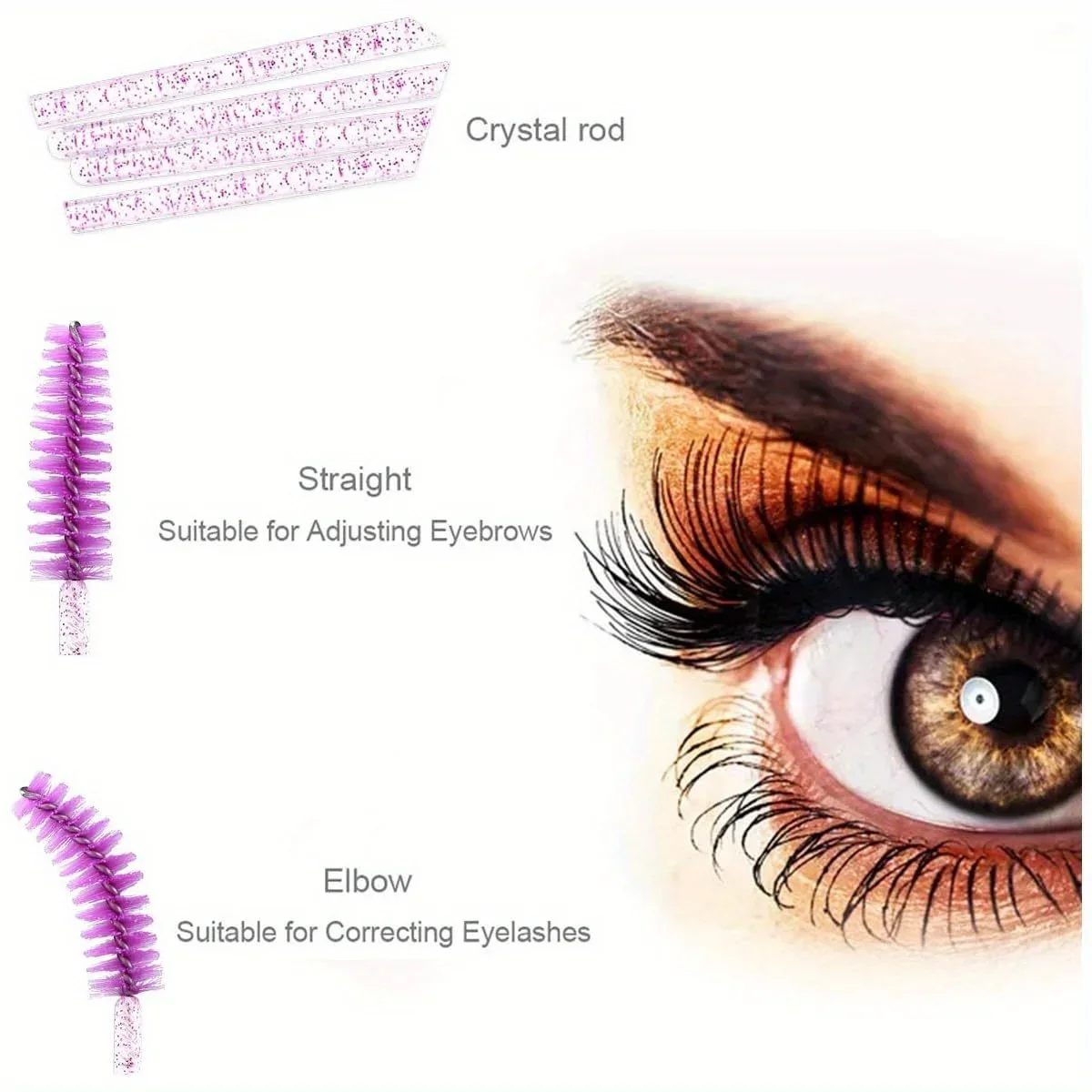 300 pièces baguettes de Mascara jetables brosse à cils bobines pour Extension de cils, sourcils et maquillage outils de maquillage en cristal