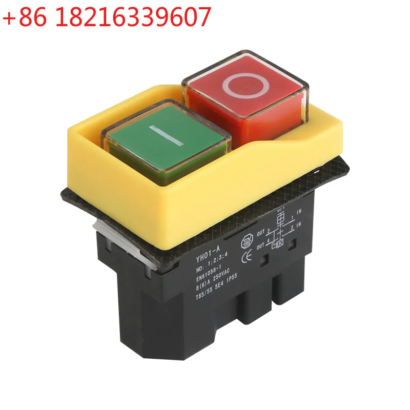 YAO Electromagnetic Button Switch Under-voltage Protection KLD 220v Button Four-pin Jack Slicer Relay Switch