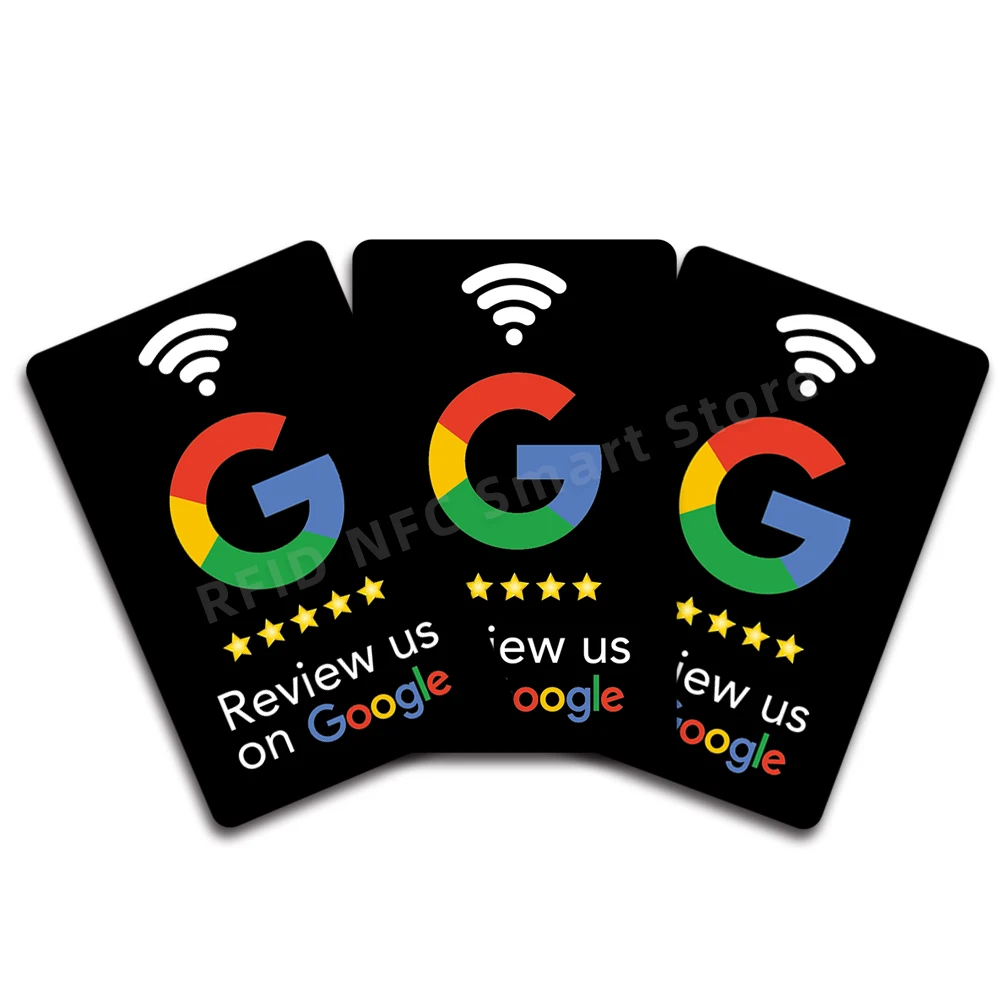 NFC Google Review Cards Android/iPhone Tap URL Writing Social Business Review Cards  Back Sticker NFC Custom Card