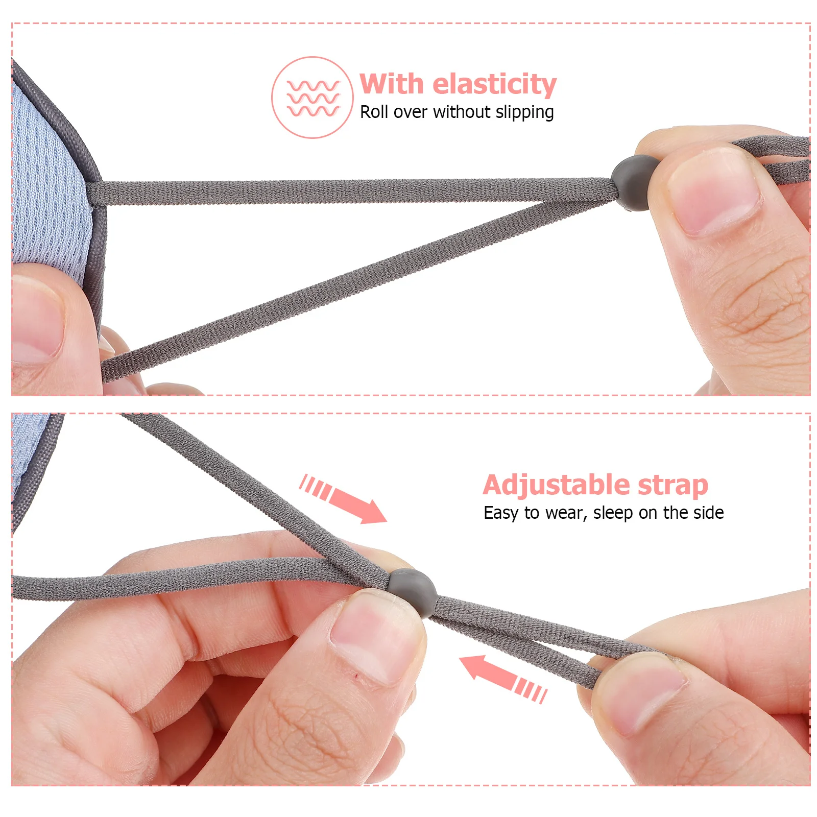 

3Pcs Sleep Eye Mask Adjustable Strap Comfortable Lightweight Soft Eye Cover Portable for Travel Sleep Rest Sleeping Blinder