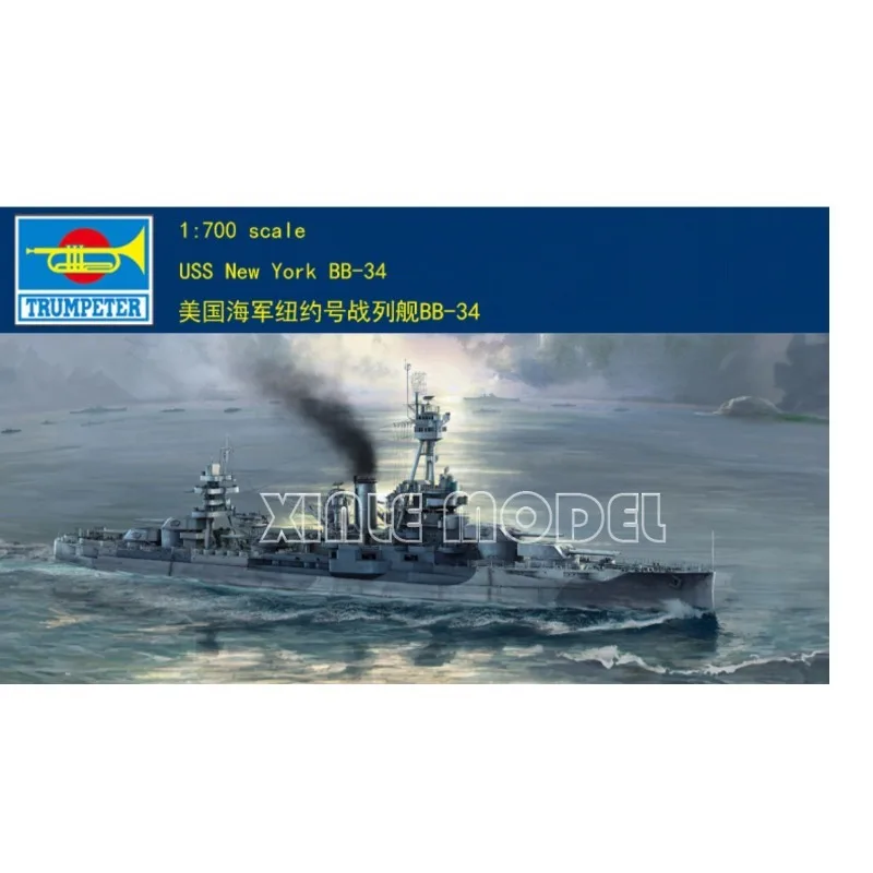 

Пластиковый собранный комплект модели корабля Trumpeter 06711, линкор USS New York BB-34, 1/700
