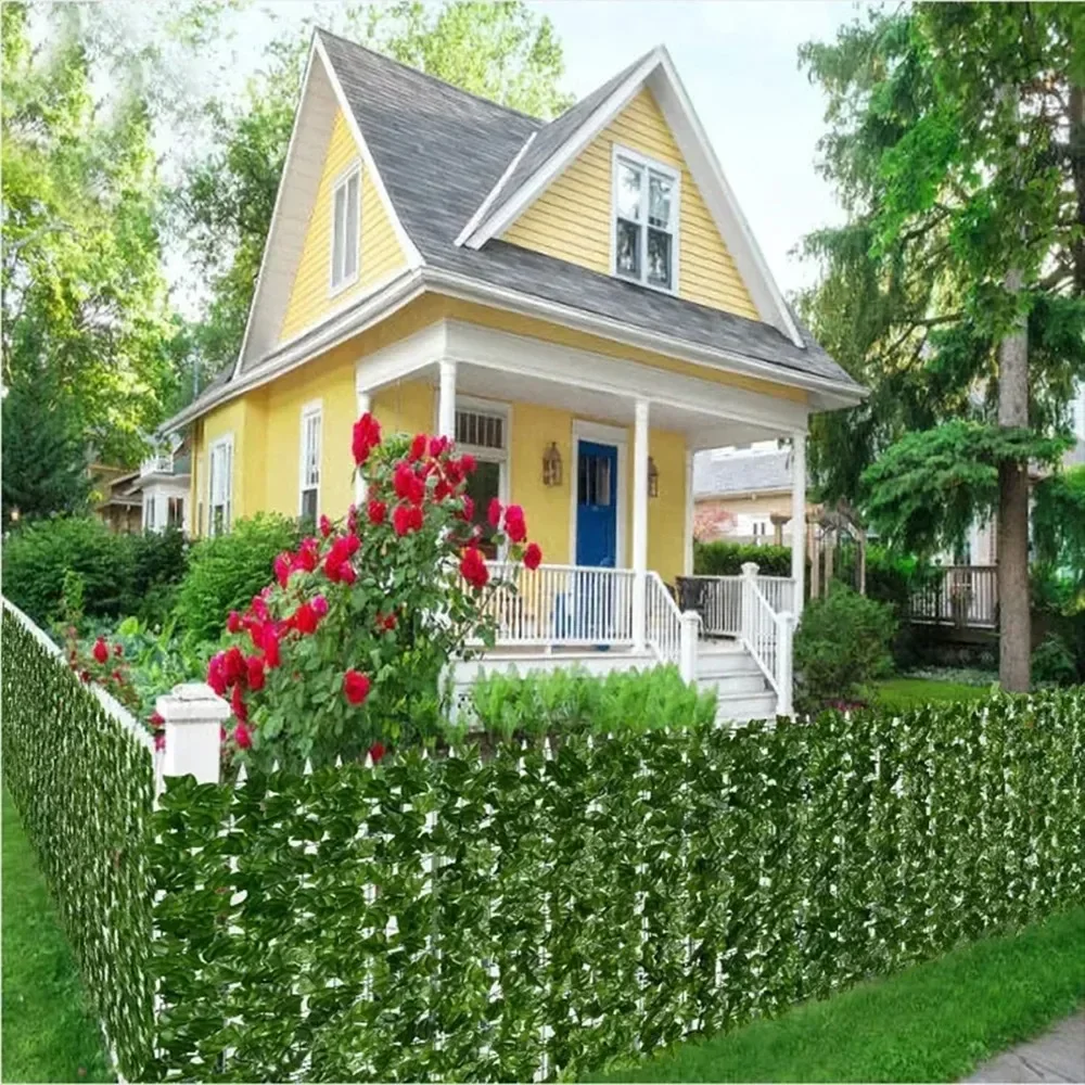 Artificial Ivy Hedge Green Leaf Fence Panels Faux Privacy Fence Screen for Home Outdoor Garden Balcony Decoration 1X3m