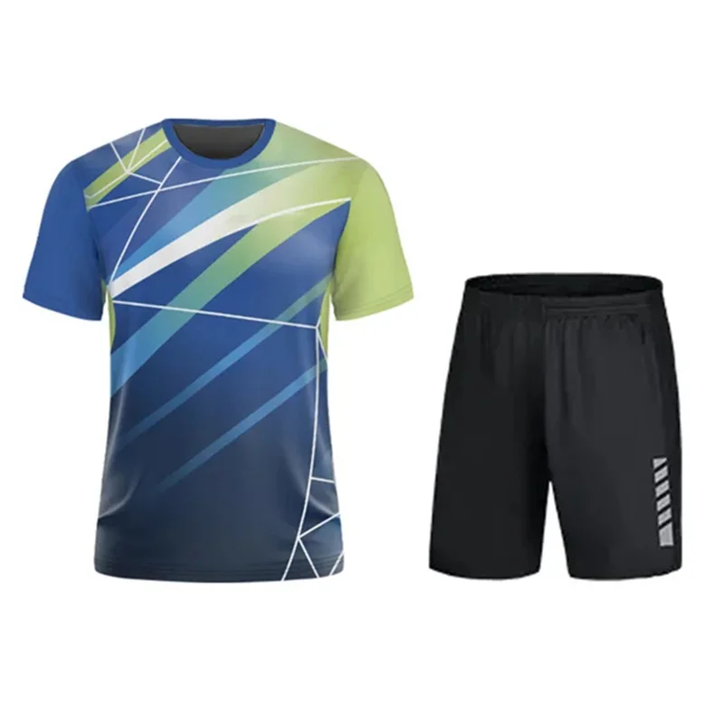 Ensemble sweat-shirt et short de sport pour hommes, t-shirt de badminton, chemise et pantalon de course, vêtements de tennis, été, nouveau, 2024