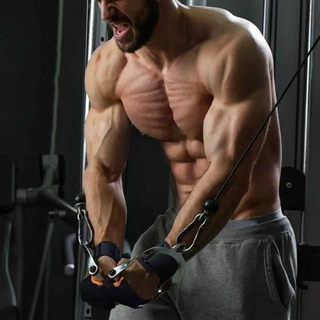 Original Leder Halbfinger-Fitnesshandschuhe mit Silikon-Luftpolster für Gewichtheben und Workout, Rutschfest und Atmungsaktiv für Männer und Frauen – Detail 2