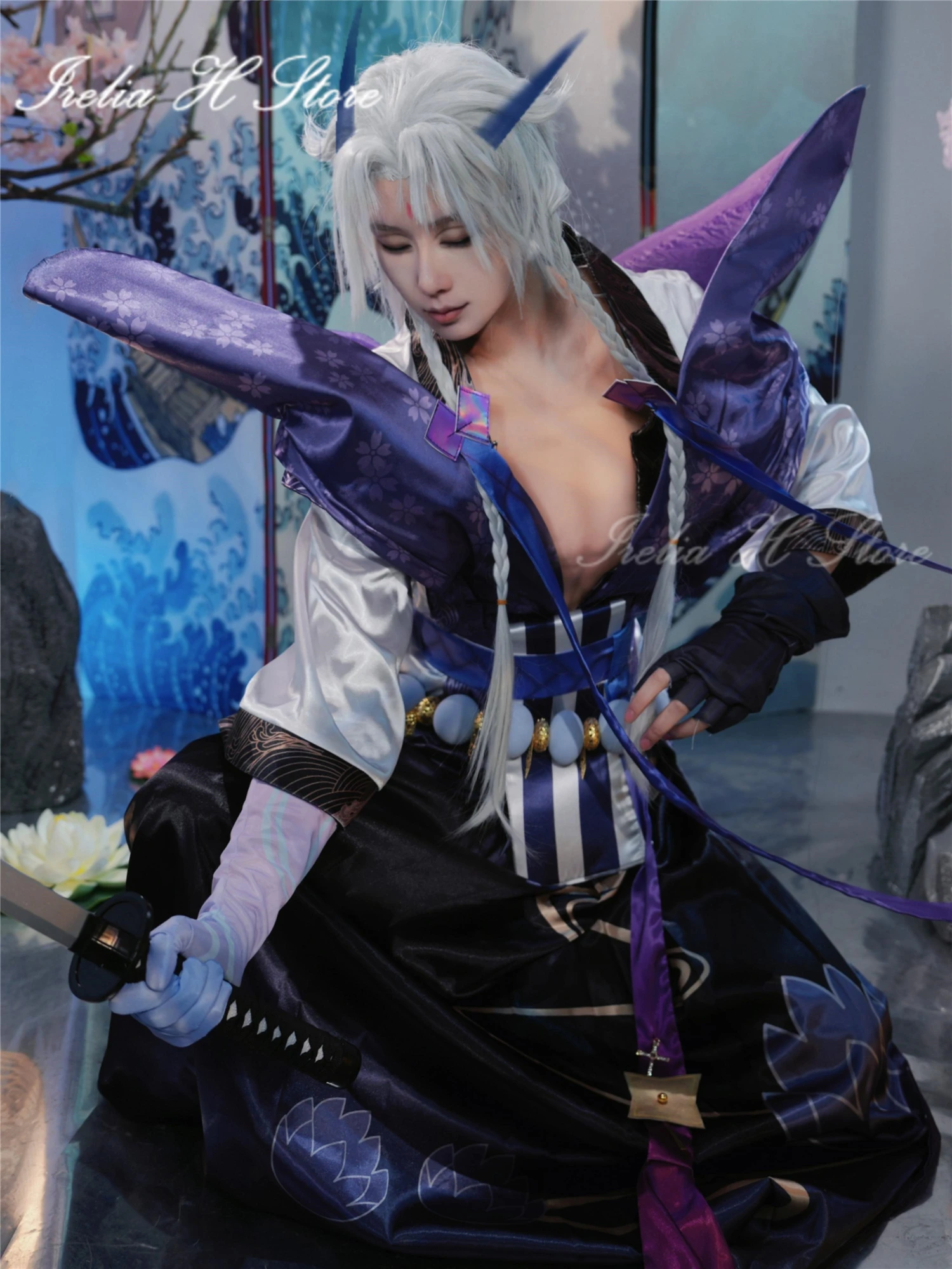 2025 in stock Irelia H Store LOL The Unforgotten Yone Spirit Blossom Yone Cosplay Costume for man halloween