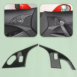1 Pair Black Carbon Fiber Interior Door Lock Panel Trim Cover Sticker Fit for Chevrolet Corvette C6 2005 2006 2007 2008-2013 LHD